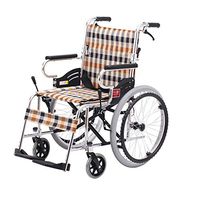 wheelchair Ultra Lightweight Transport, Aluminum Alloy Frame Foldable, Manual Medical with Companion Brakes,Suitable for The Elderly and People with Reduced Mobility