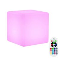 WONFAST LED Cube Floating Light, Waterproof Rechargeable Glow LED Decorative Light Mood Lighting Bedroom Lamp with 16 RGB Colors and Remote Control (20CM/7.9'')