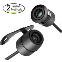 Car Backup Camera 2-in-1 18.5mm Flush Mount Reverse Camera & Bracket Mount HD Color CMOS Auto Rear View Camera Waterproof Front CAM (CL1103D2in1)