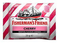 CHERRY SUGAR FREE FISHERMAN'S FRIEND Lozenges 24 x 25g Packs