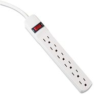 Six-Outlet Power Strip, 15-Foot Cord, 1-15/16 x 10-3/16 x 1-3/16, Ivory