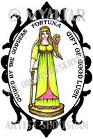 Guided By Goddess Fortuna Gift of Good Luck 4"x6" Set of 6 Linen Postcards