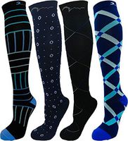 4 Pair Men's Premium Quality Moderate Graduated Compression Socks 15-20 mmHg. Best for Nurses, Running, Travel, Business, DVT, Diabetes, Shin-Splints-USA (Dress/Business Collection, Large/X-Large)