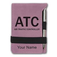 Mini Notepad, ATC Air Traffic Controller, Personalized Engraving Included (Pink)
