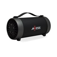 AXESS SPBT1059 Portable Indoor/Outdoor Bluetooth Media Speaker with Built-In FM Radio Rechargeable Battery and 4" Subwoofer Black