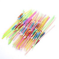 ICAYNG 100Pcs Multicolored Hawaiian Umbrella Parasol Disposable Bendable Cocktail Drinking Straws for Home Party, Bars Club Party, Restaurants, Fun Themed Parties, BBQ