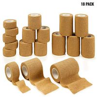MEDca Tape Wrap, Self Adherent Rap Tape, Adhering Stick Bandage, Self Grip Roll 1 Inche 2 Inch and 3 inch X 5 Yards 6 of Each Size Total of 18 Rolls"Skin Color"