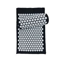 Shentesel Acupressure Massage Meditation Yoga Mat & Pillow Set Back Neck Stress Reliever - Black