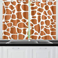 YUMOING Giraffe Skin Texture Kitchen Curtains Window Curtain Tiers for Café, Bath, Laundry, Living Room Bedroom 26 X 39 Inch 2 Pieces