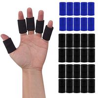 Finger Sleeves Braces Support, Elastic Compression Thumb Splint Protector for Basketball, Tennis, Baseball, 30Pcs Black/Blue