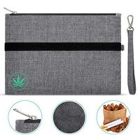 Smell Proof Bag- 11x9 Odor Proof Bag with Mesh Divider- Eliminate Food Herbs Coffee Tea or Smell Scent and Portable for Travel -Zip on Top SmellProof Container-Grey