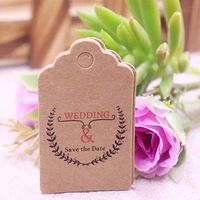 OBELLA BOUTIQUE 5x3cm 100pcs per lot handmade hang tag kraft paper thank you gift tag label for wedding/candy/baby gift products tagging package