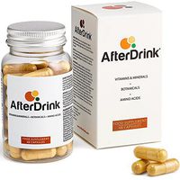 AfterDrink : Hangover Support and Prevention Aid - 25 Plant Based Antioxidants - Dihydromyricetin (DHM), Milk Thistle, NAC, Ginger, Turmeric & More - 1 Bottle = 8 Nights Out - Made in The USA