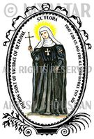 St Flora Patron Saint of Victims of Betrayal 4"x6" Set of 6 Linen Postcards