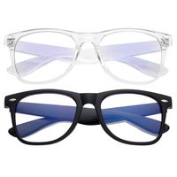 Blue Light Blocking Glasses Large Face Square/Semi-Rimless Computer Game Glasses