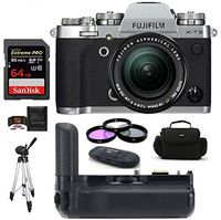 FUJIFILM X-T3 Mirrorless Digital Camera with XF 18-55mm f/2.8-4 R LM OIS Zoom (Silver) Bundle, Includes: SanDisk 64GB Extreme PRO SDXC Memory Card + VG-XT3 Vertical Battery Grip + More.