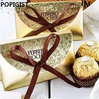 ShineBear Creative Wedding Favors Supplies Candy Boxes Party Baby Shower Gift Ferrero Rocher Chocolates Box Sweet Gifts Bags Supplies - (Color: 50pcs)