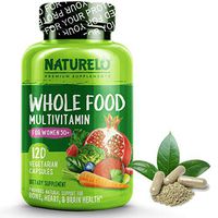 NATURELO Whole Food Multivitamin for Women 50+ (Iron Free) Natural Vitamins, Minerals, Raw Organic Extracts - Best for Post Menopausal Women Over 50 - No GMO - 120 Vegan Capsules