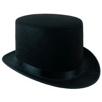 5 Inch Black Felt Top Hat - Gentleman's Felt 5 Inch Top Hat by Funny Party Hats, Avg Adult Head size