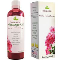 Massage Therapy Oil for Sensual Massage Aromatherapy Pure Therapeutic Massage Oils Sweet Almond Jojoba Apricot Lavender Natural Aphrodisiac with Anti-Aging Skin Care Benefits with Muscle Pain Relief