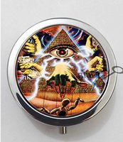 BlackKey Illuminati Symbol 3-Compartment Decorative Pocket Gift Box Case Organizer for Pill, Color 1-47