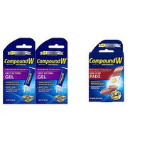 Compound W Gels and Pads Pack (2 Packs of Max Strength Salicylic Acid 0.25 oz Gel and 1 Pack of 14 Count One Step Pads)