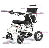 2020 EAONE Folding Ultra Lightweight Electric Power Wheelchair FDA Approved and Air Travel Allowed, Heavy Duty, Mobility Motorized, Portable Power  (602 White)