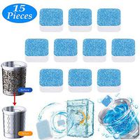 Effervescent Tablet Washer Cleaner,Solid Washing Machine Cleaner,Deep Cleaning Remover with Triple Decontamination for Bath Room Kitchen - (15 Pieces)