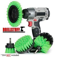 Drillstuff Oven Cleaner Brush Attachment Set - Lime Drill Brush Medium Stiffness - Power Drill Brush Kitchen Tool Set - Scrubbing Brush Drill Attachment - Stove Top Cleaner - Kitchen Scrub Brush Set