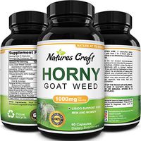 Horny Goat Weed Herbal Complex Extract for Men and Women – Ginseng Maca Root Tongkat Ali Powder – 60 1000mg Optimum Dosage Capsules – Energy Stamina Performance – USA Made by Natures Craft