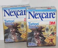 Disney Nexcare Pirates of the Caribbean Waterproof Tattoo Bandaids / Bandages - 2 boxes
