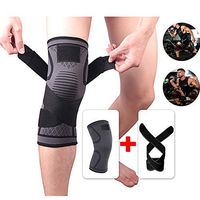 Knee Brace Compression Sleeve for Fitness Knee Brace for Men Women Non-Slip for Gym Jogging Cycling Climbing Ball Games (Black, 2 Pack *L)
