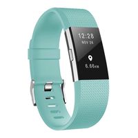 Keasy Replacement Bands Compatible with Fitbit Charge 2, Soft Adjustable Sport Wristbands (Cyan, Small) (Small(5.5"-6.7"), Teal)