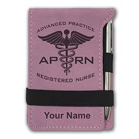 Mini Notepad, APRN Advanced Practice Registered Nurse, Personalized Engraving Included (Pink)