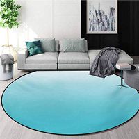 RUGSMAT Ombre Rug Round Home Decor Area Rugs,Deep Maldives Sealife Ocean Inspired Aquatic Color Modern Design Digital Art Non-Skid Bath Mat Living Room/Bedroom Carpet,Diameter-35 Inch
