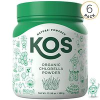 KOS Organic Chlorella Powder - Non-Irradited, Neutral Tasting Chlorella Powder - USDA Organic, Natural Digestive Enzyme, Plant Based Ingredient, Case Pack (6)