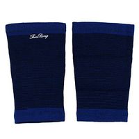 uxcell Black Blue Strip Elastic Thigh Support Sport Bandage x 2PCS