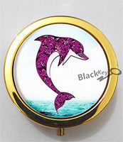 BlackKey Dolphin 3-Compartment Decorative Pocket Gift Box Case Organizer for Pill, Color 2 -2180