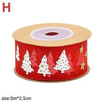 DAWEIF Christmas Printed Ribbon DIY Handmade Gift Wrapping Ribbon for Christmas Tree Hanging Decor