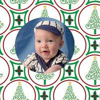 Christmas Custom Gift Wrap | Personalized Photo Gift Wrapping Paper (6 Foot roll, Christmas Tree Circles)