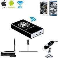 Jiusion Wireless WiFi Box Compatible with iPhone iPad Android Phone Tablet, Micro USB/USB to WiFi Converter for USB Digital Microscope Endoscope Borescope Mini Magnification Camera
