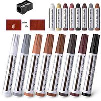 Furniture Markers Touch Up,17PCS Scratch Restore Kit-Wood Floor Scratch Cover&Repair Kit-Markers and Wax Sticks Crayons with Sharpener Kit for Funiture Repair,Floor Scratch.Touch Up Repair System Set.