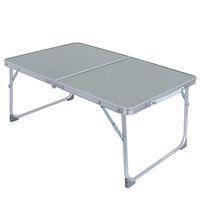Leyorie Foldable Laptop Table,Breakfast Bed Serving Tray, Portable Mini Picnic Desk,Folding in Half w' Inner Storage Space, Ultra Lightweight Notebook Stand (Silver 24x16.1x10.8 inches)