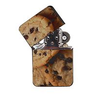 Chocolate Chip Cookies - Black Lighter Windproof Flip-Top Refillable with tin Gift Box