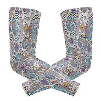 Unisex Arm Sleeve Greek Colorful Geometric UV Protection Arm Compression Sleeve Skin Protection Sport Arm Cooler Sleeve for Running Hiking Jogging Motorcycling Climbing Camping