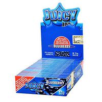 24 Packs (1 box) Juicy Jay's 1.25" 1 1/4 Pure Hemp Rolling Papers - (Blueberry)