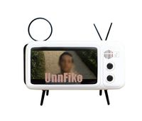 UnnFiko Retro TV Style Stand Holder, Cartoon Desktop Bracket Desk Mount, Universal for iPhone X 6 6s 7 8 Plus Xs XR 11 Pro Max (TV White)