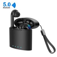 True Wireless Earbuds Bluetooth 5.0 Headphones Hi-Fi Stereo Headset 16H Music Time with Light Weight Portable Charging Case Built-in Microphone for iPhone Android Black