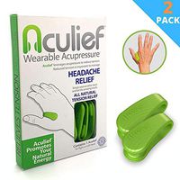 Aculief - Award Winning Natural Headache, Migraine and Tension Relief - Wearable Acupressure - Stress Alleviation - Simple, Easy & Effective 2 Pack - (Green)