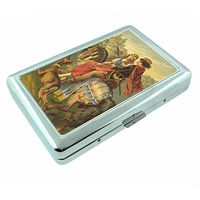 Perfection In Style Metal Silver Cigarette Case Vintage Fairy Tale Design 008